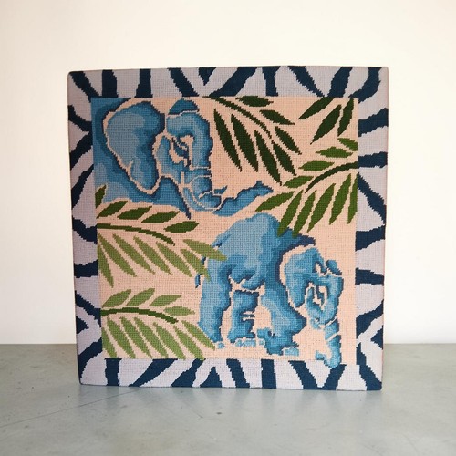 Elephant needlepoint picture - needlepoint,