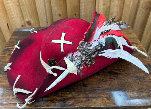 Red distressed pirate hat - distressed,