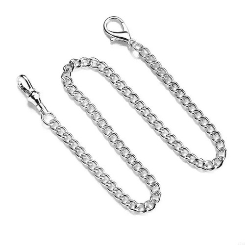 Silver pocket watch chain - silver,