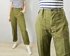 Vintage British Army Pants - Utility Workwear Trousers Green 80s 90s - All Sizes