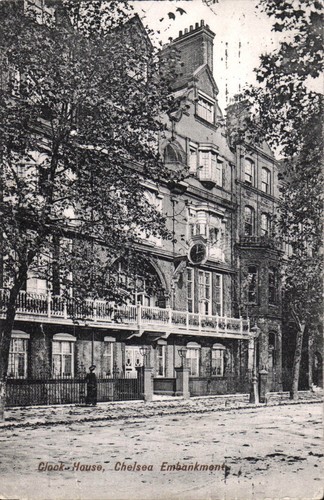 Chelsea embankment clock - chelsea, embankment.