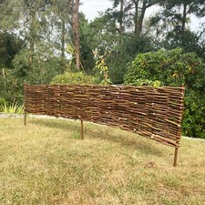 Willow Garden Edging Edge Wooden Hurdles Lawn Border Set of 5 (120cm x 20cm)