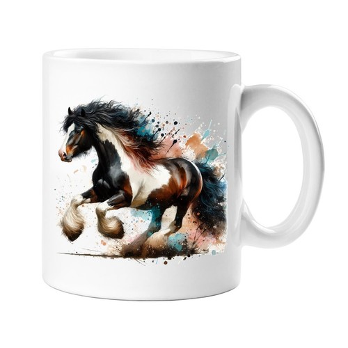 Cob gypsy horse watercolour - cob,