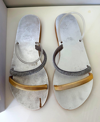 Ancient greek sandals silver - greek,