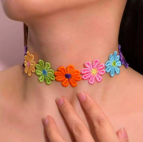 Boho colourful lace flower - boho,