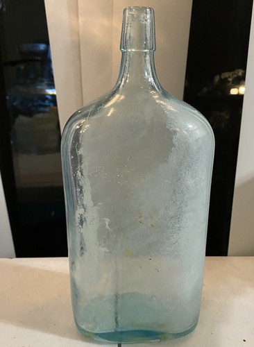 Antique aqua glass bottle - aqua,