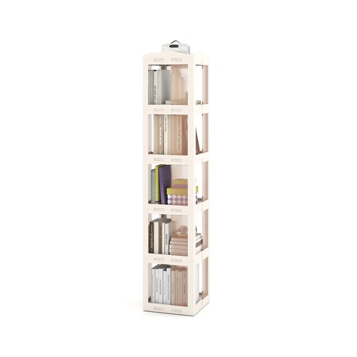 Foldable rotating bookshelf - rotating,