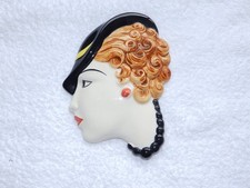 Moorland Pottery Chelsea Works Art Deco Themed Face Wall Plaque