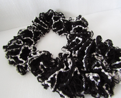Ladies scarf black and white - scarf,