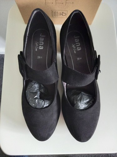 Jana softline black faux - black, suede