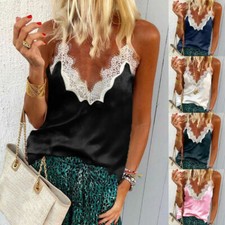Satin V-Neck Silk Blouse Crop
