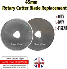 45 MM ROTARY CUTTER SPARE BLADES,1,2 ,5 & 10 PACK  FITS ALL OLFA, DAFA,FISKARS. 