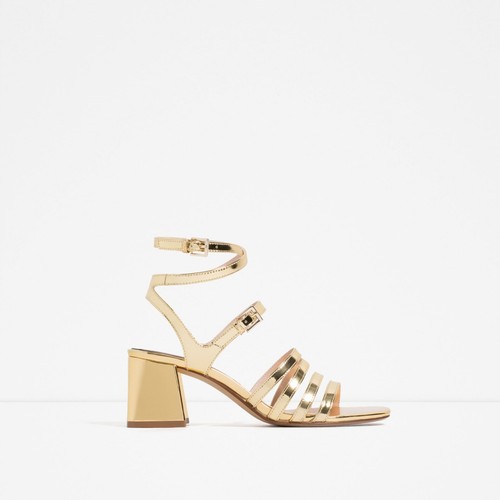 Zara women gold strappy - zara,