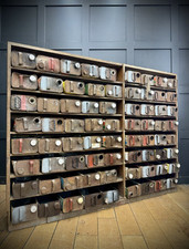 Large Rustic Antique Pitch Pine Bookcase Storage Shelving Unit / Reclaimed Barn