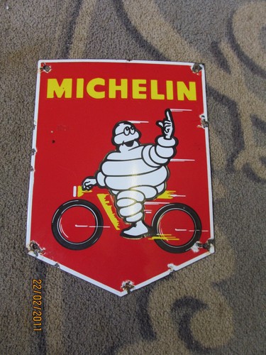 Enamel michelin bicycle - enamel,