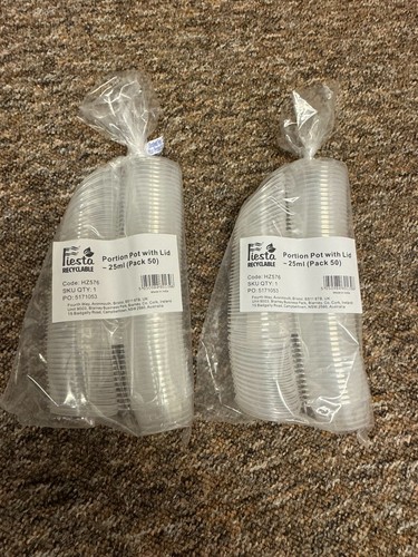 100 plastic portion pots lids - pots,