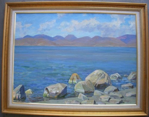 Oil painting lake - oil, painting/lake