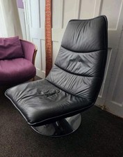 Black leather swivel chair
