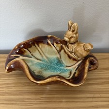 Vintage Australian Pottery Ashtray with Rabbit  Studio Crystal lake