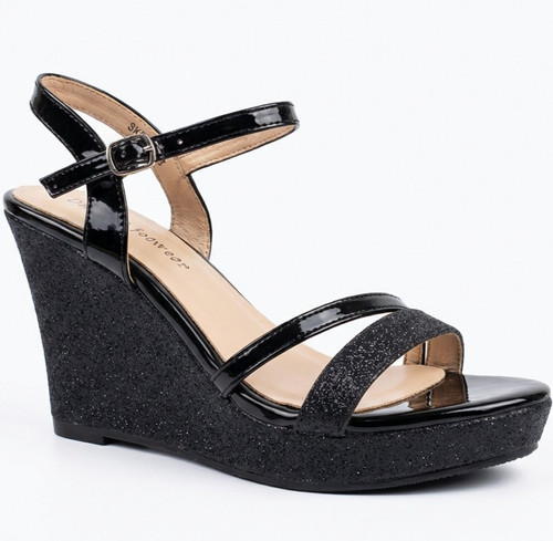 Womens heels black strappy - black,