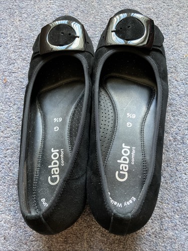Gabor flat black slip suede - flat,