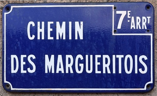 Old french street sign - old,