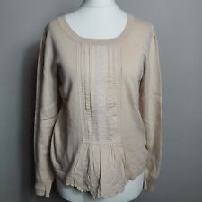 INDI & COLD Extra Fine Merino Wool Angora Crew Neck Jumper Peplum Size Small
