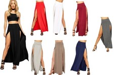 Womens Double Split Maxi Long