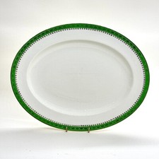 ALFRED MEAKIN GREEN BAND OVAL PLATTER VINTAGE ENGLAND CHINA SERVING TRAY LARGE