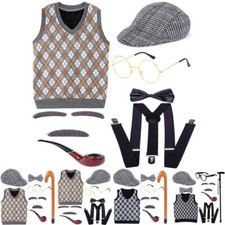 Child Old Man Cosplay Costumes Boys Grandpa School Book Week Fancy Dress Up Sets