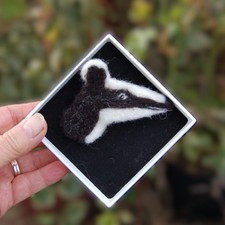 Needle felted badger - needle,