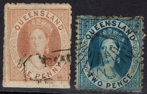 Queensland 1862 chalon - queensland, 1d