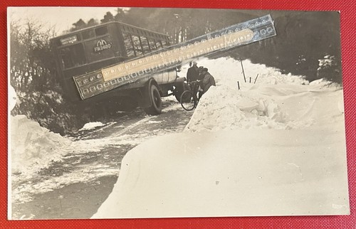 Aberystwyth motor bus stuck - stuck, in