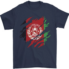 Torn Afghanistan Flag Afghan Day Football Mens T-Shirt 100% Cotton