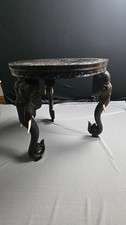 antique carved indian elephant round table