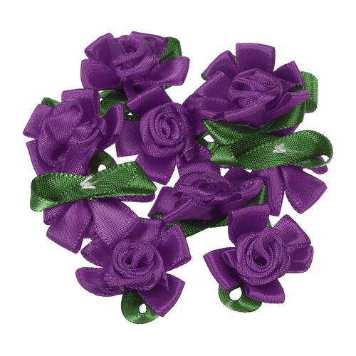 10pcs mini satin ribbon roses - 10pcs,
