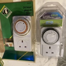 2 x 24 Hour Manual  Plug in Programmable Timers - Unused