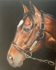 Horse racing art originart original painting 
