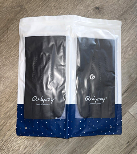 Qnlyzy black leather gloves - qnlyzy,