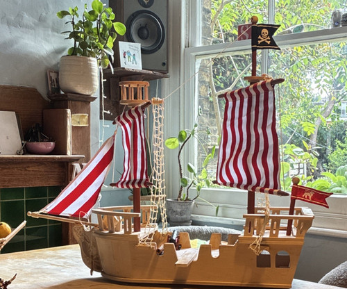 Wooden pirate ship - ship, playset