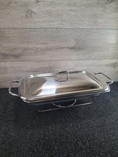 Table Top Glass Food Warmer Vgc Stainlesss Steel Base. Dinner Parties. Xmas.