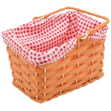 PLASTIC BASKET WITH GINGHAM
