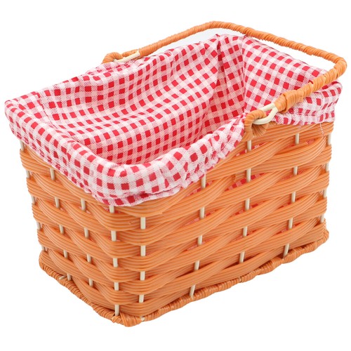 Plastic basket with gingham - plastic,