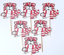 Bagpuss cupcake toppers X6