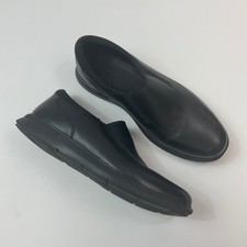Hotter Black Leather Smart Slip On Shoes - Size UK 9 Mens