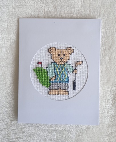 Handmade cross stitch card - cross,