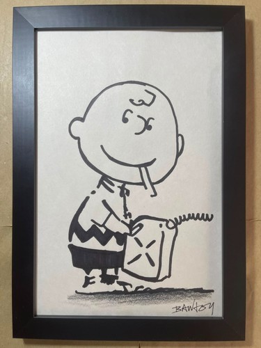 Banksy drawing framed - framed, on