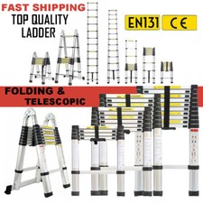 1.4-6.2M Multi-Purpose Aluminium Loft Roof Telescopic Ladder Folding Ladders UK