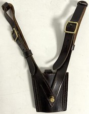 British Military Sam Browne Dress Belt Dark Brown Empty Sword Frog Attachment