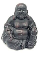 Red & Black Coloured Seated Chinese Holy Buddha  7" High n